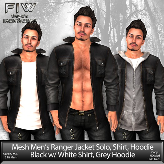 Mesh Mens Black/White/Grey Ranger Jacket