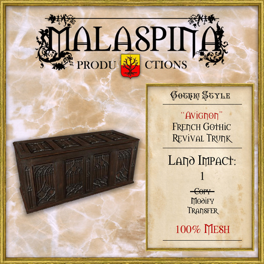 LM Malaspina "Avignon" French Gothic Revival Trunk