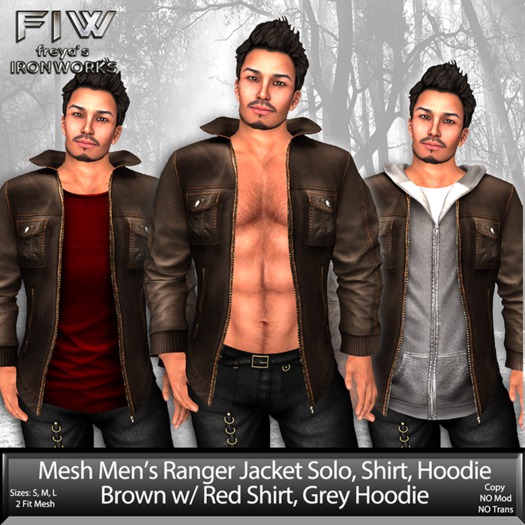 Mesh Mens Brown/Red/Grey Ranger Jacket