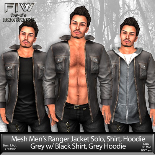 Mesh Mens Grey/Black/Grey Ranger Jacket