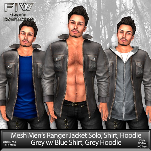 Mesh Mens Grey/Blue/Grey Ranger Jacket