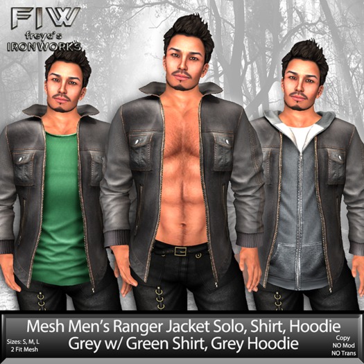 Mesh Mens Grey/Green/Grey Ranger Jacket