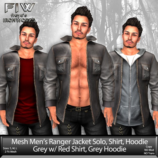 Mesh Mens Grey/Red/Grey Ranger Jacket