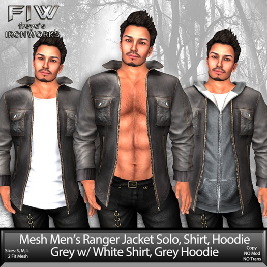 Mesh Mens Grey/White/Grey Ranger Jacket