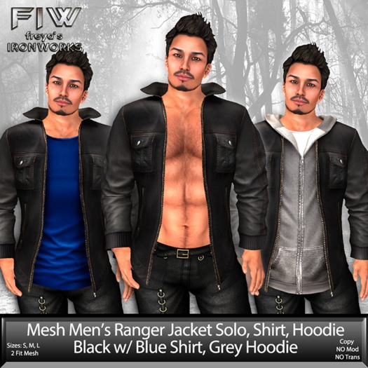 Mesh Mens Black/Blue/Grey Ranger Jacket