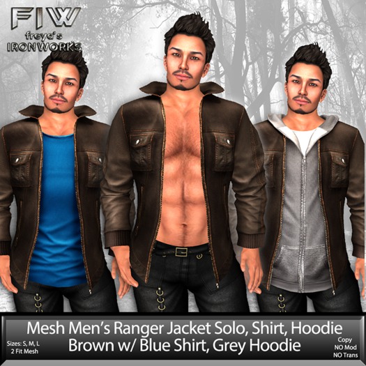 Mesh Mens Brown/Blue/Grey Ranger Jacket