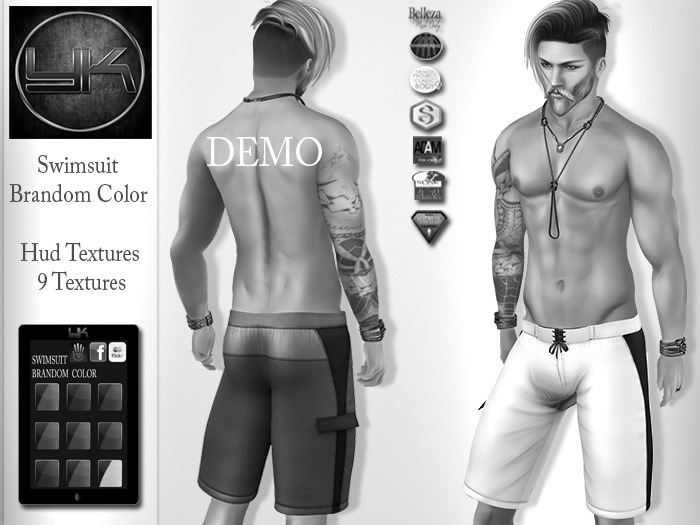 YACK - Mens MESH Swimsuit Brandom Color DEMO