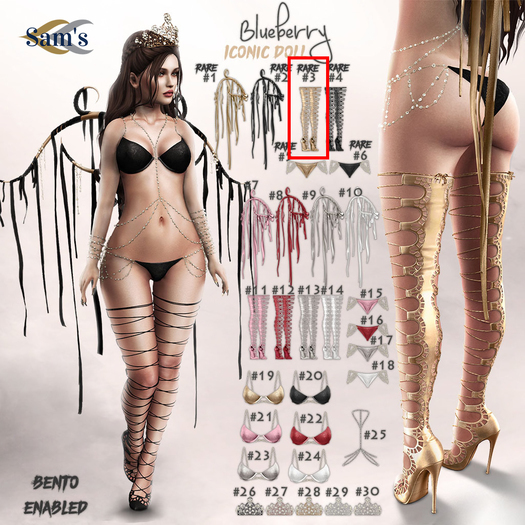 #5 Blueberry - Iconic Doll - Panties- Gold - Maitreya / RARE