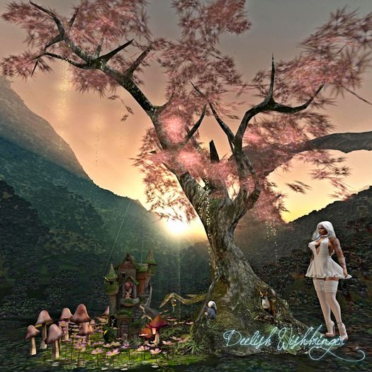 Fairy Garden Tree ~ pinks 16LI