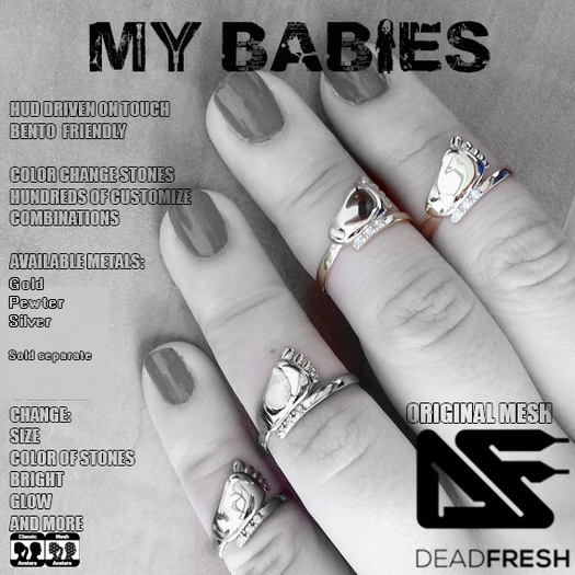 [DF] My Babies _ Mothers Ring_ Bright Silver[ADD]