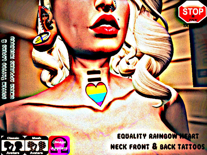 *S&I* Bag (Equality Rainbow Heart (Neck Front/Back) Tattoos)