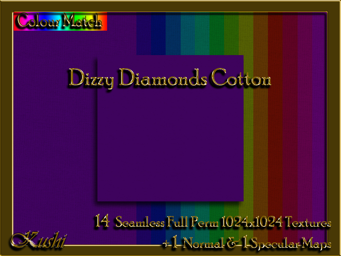 !Kushi! DizzyDiamondsCOTTON Textures -WEAR TO UNPACK