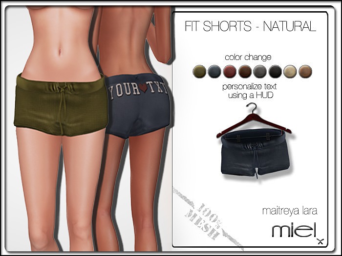 MIEL FIT SHORTS NATURAL (FITTED MESH)