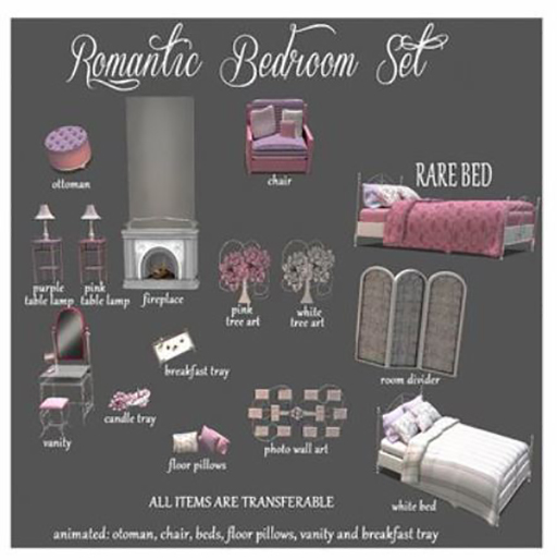 :.WS.: Romantic Bedroom Bed RARE