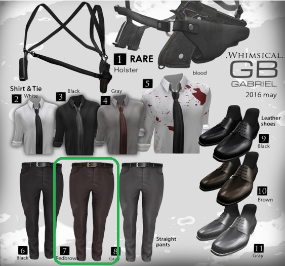 7.::GB::Straight pants / Redbrown