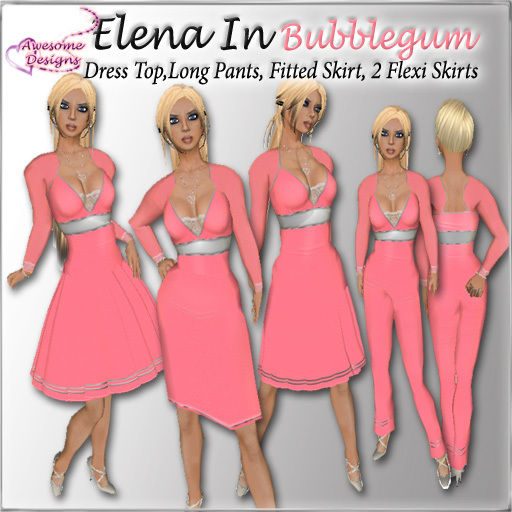 *Awesome Designs Elena Set In Bubblegum