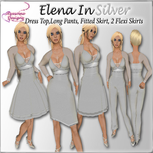 *Awesome Designs Elena Set In Silver