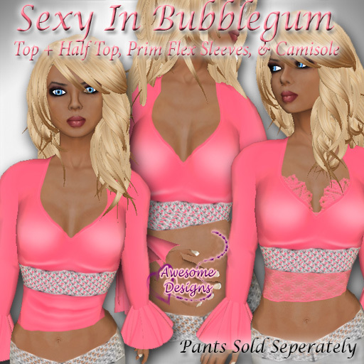 *Awesome Designs Sexy Tops In Bubblegum