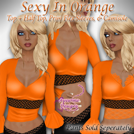 *Awesome Designs Sexy Tops In Orange