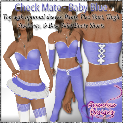*Awesome Designs Check Mate In Baby Blue