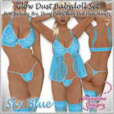 *Awesome Designs Glow Dust BabyDoll Lingerie In Sky Blue