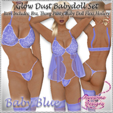 *Awesome Designs Glow Dust BabyDoll Lingerie In Baby Blue