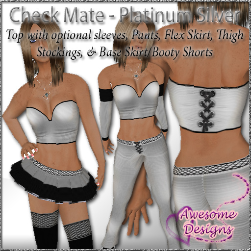 *Awesome Designs Check Mate In Platinum Silver