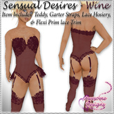 *Awesome Designs Sensual Desires Lingerie In Wine