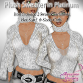 *Awesome Designs Plush Sweater In Platinum Silver