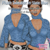 *Awesome Designs Plush Sweater In Slate Blue