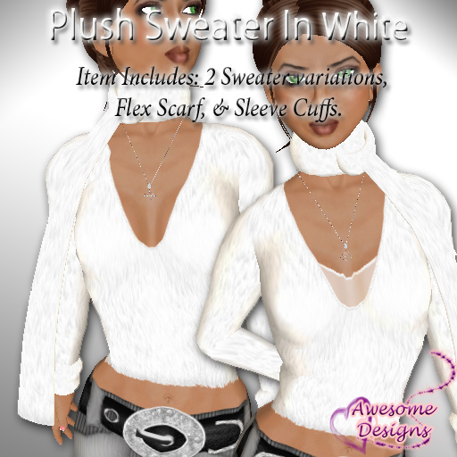 *Awesome Designs Plush Sweater In White