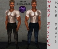 Men`s Pants Denim Blue & Black