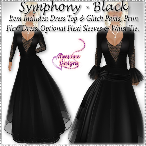 *Awesome Designs Symphony Dress In Black