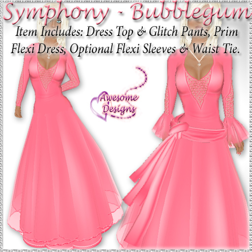 *Awesome Designs Symphony Dress In Bubblegum Pink