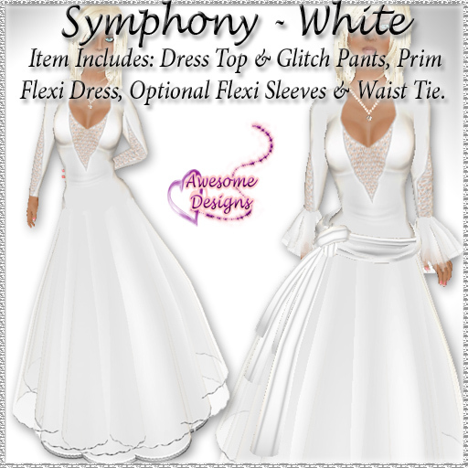 *Awesome Designs Symphony Dress In White