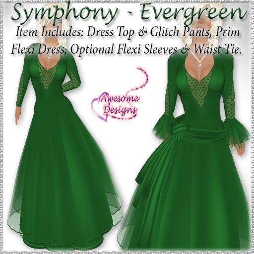 *Awesome Designs Symphony Dress In Evergreen