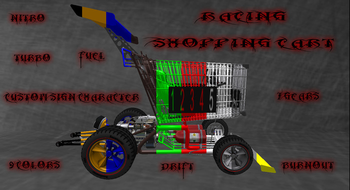 ::SSD:: Racing Shopping Kart copy/mod/no trrans (Boxed)