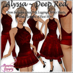 *Awesome Designs Alyssa Set In Deep Red