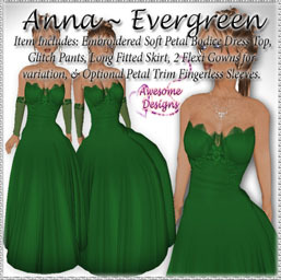 *Awesome Designs Anna Gown In Evergreen