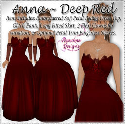 *Awesome Designs Anna Gown In Deep Red