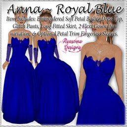 *Awesome Designs Anna Gown In Royal Blue