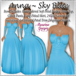 *Awesome Designs Anna Gown In Sky Blue