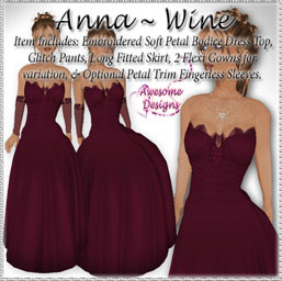 *Awesome Designs Anna Gown In Wine