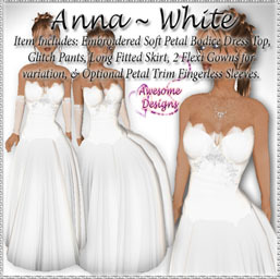 *Awesome Designs Anna Gown In White