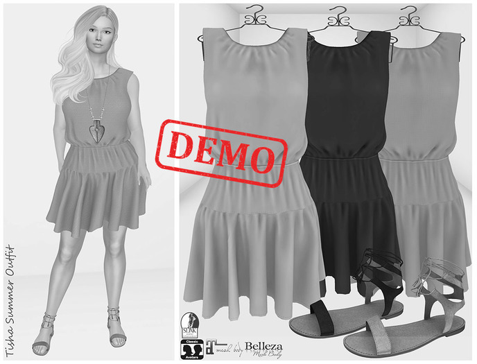 ★TANISHA Summer Outfit HUD Controlled!#For Mesh & Classic Avatar!DEMO★