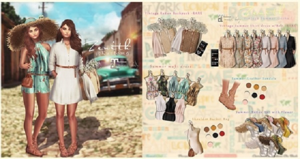 =Zenith=Shoulder Bucket Bag (Rose) rigged