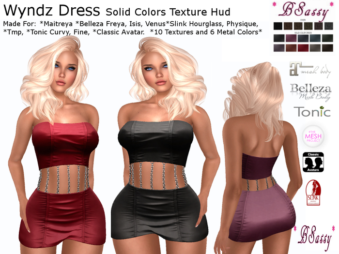 BSASSY* WYNDZ DRESS WITH TEXTURE HUD SOLID COLORS