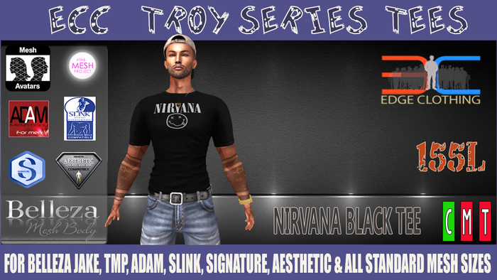 [ECC] EDGE NIRVANA TEES BLACK