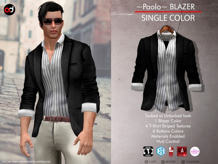 A&D Clothing - Blazer -Paolo- Ebony