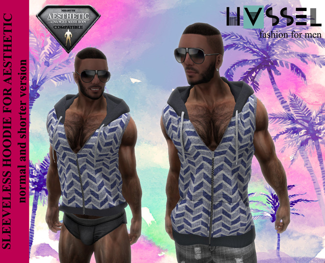 (HASSEL) 2 SLEEVELESS HOODIES C2 ARROWS MOTIVE AESTHETIC NIRAMYTH